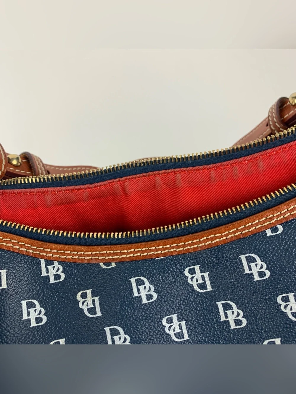 Dooney & Bourke Gretta Hobo Navy Blue Medium Shoulder Bag Purse